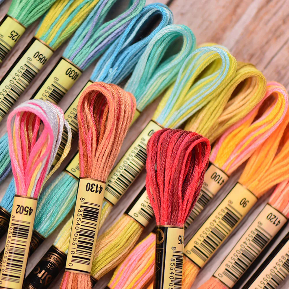18 Colors Embroidery Thread Cotton Sewing Skeins Craft Cross Stitch