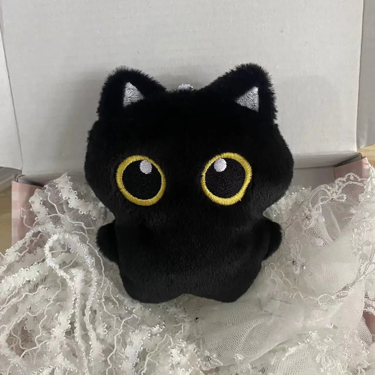10cm Cute Black Cat plush toy Doll Small Pendant Cuddly Pillow Cushion