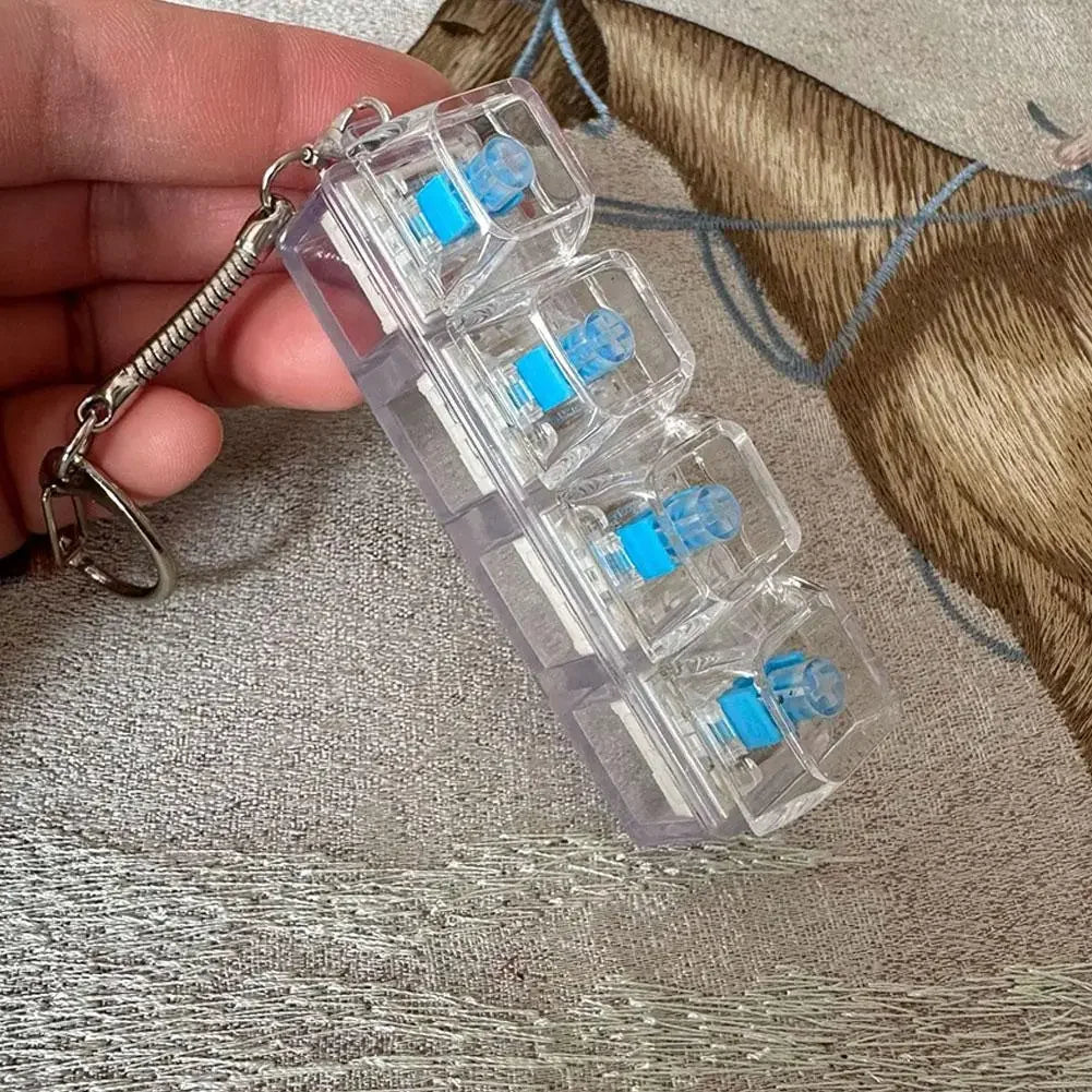 4 Keys Mechanical Keyboard Axis Tester Keychain Stress Relief Clicker