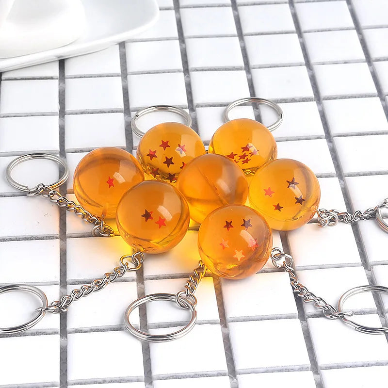 Anime Dragon Ball Series Keychain Charms Accessories 1-7 Star Dragon
