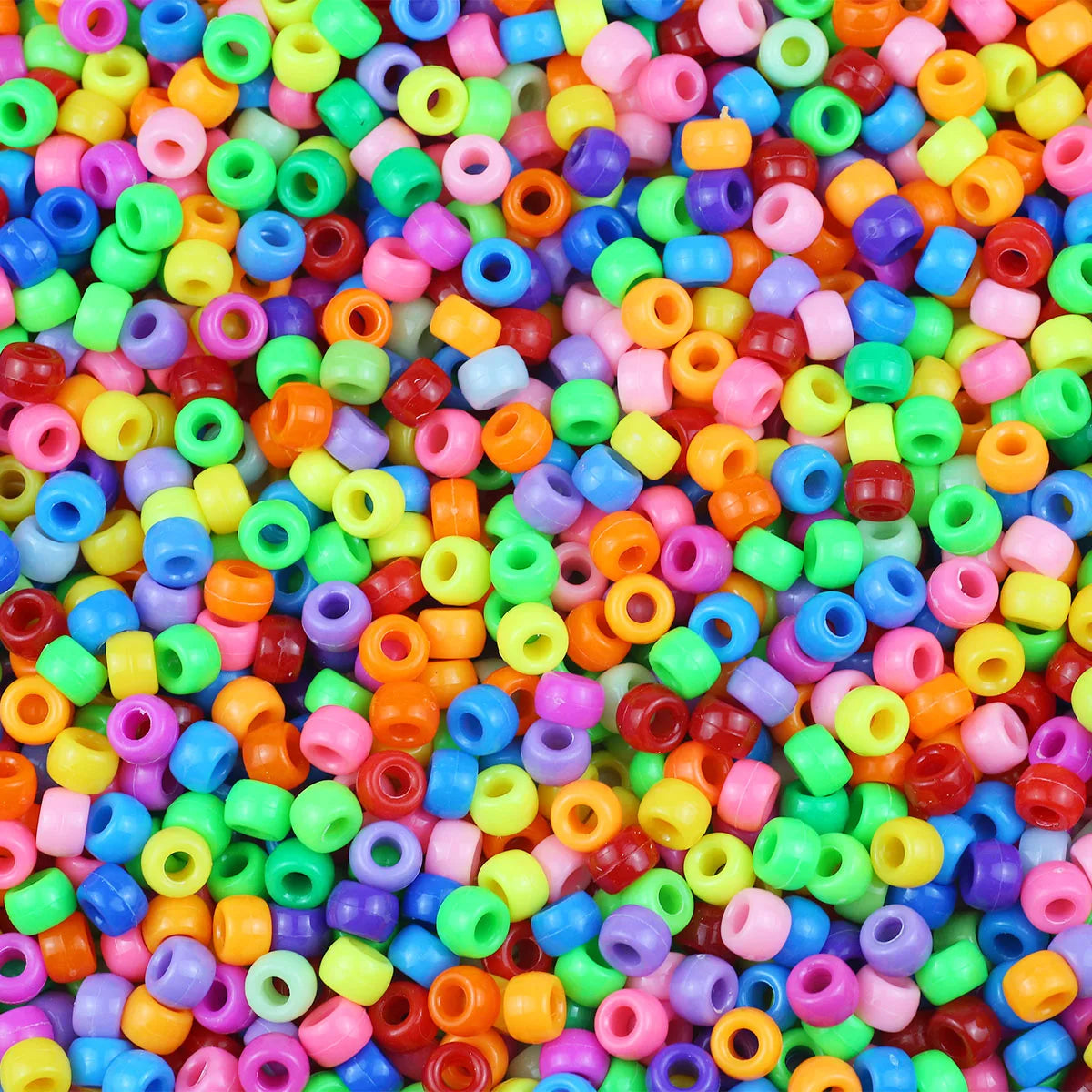 100/400pcs 6x9mm Solid Color Large Hole Pony Beads DIY Jewelry Making