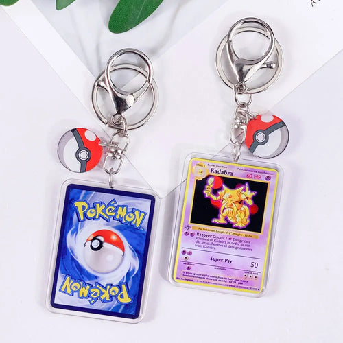 Pokémon Card Cute Acrylic Car Keychain Accessories Pikachu Charizard