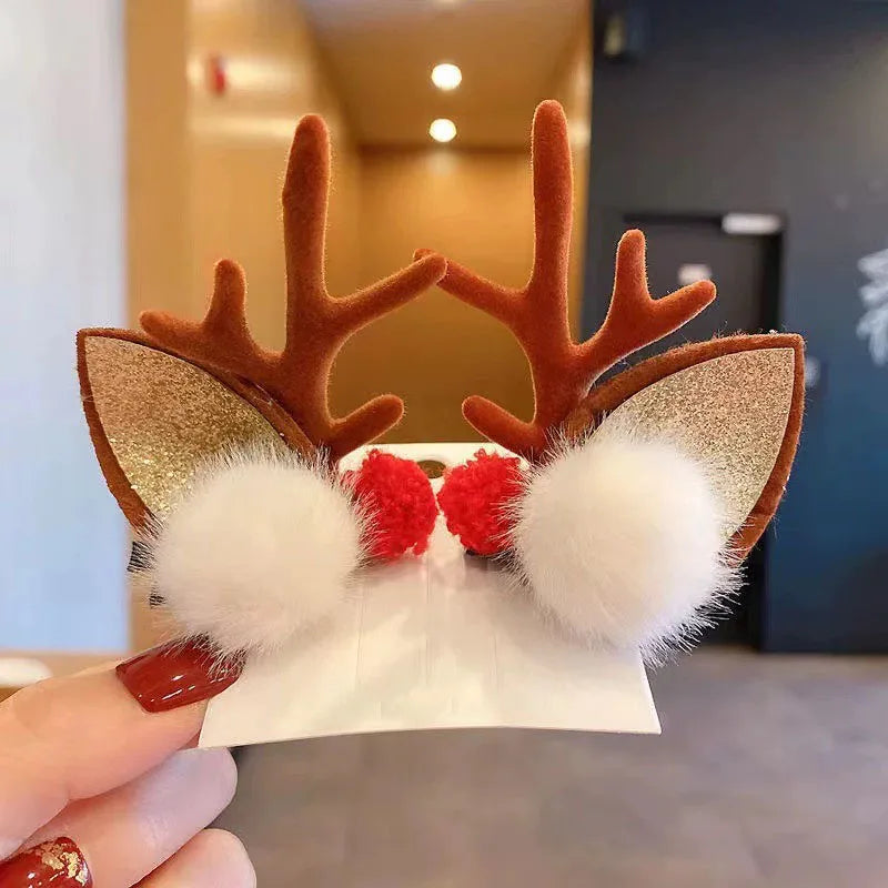 Cute1Pair Deer Antler Hair Clip Children Featival Decoration Headwear