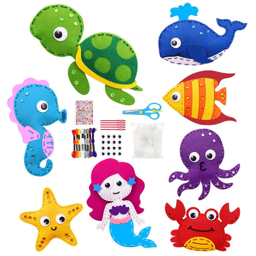 Sea Animals Sewing Kit for Kids Sea Animals Craft Kit Sewing Stuffed