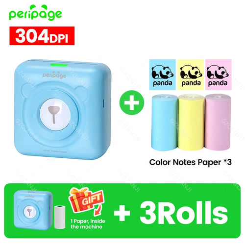 300DPI Peripage A6 58mm Mini Bluetooth Notes Label Sticker Printer