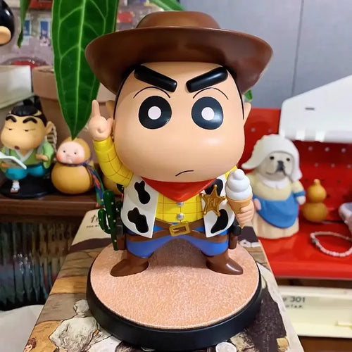 Cartoon Crayon Xiaoxin Cosplay Woody Buzz Lightyear Action Figure
