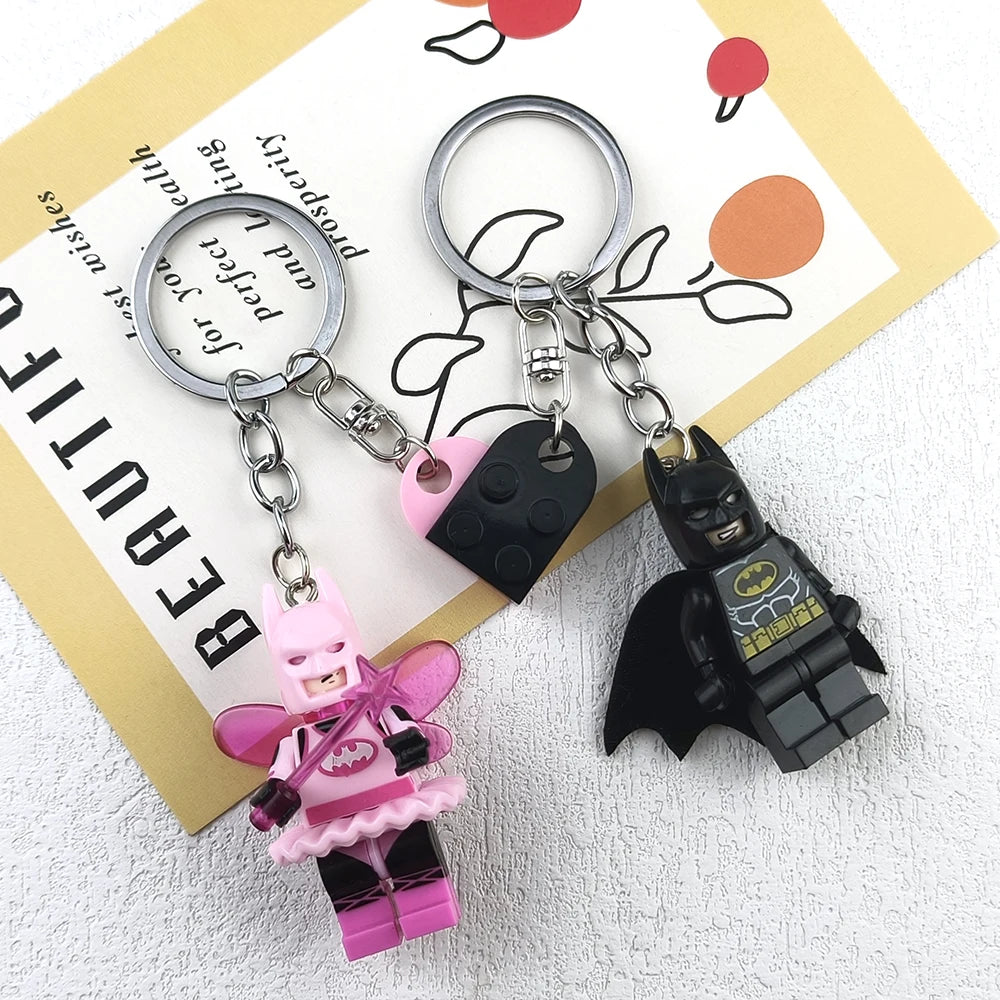 2pcs Beautiful Handmade 3D Bat Couple Keychain Fairy Figure Pendant