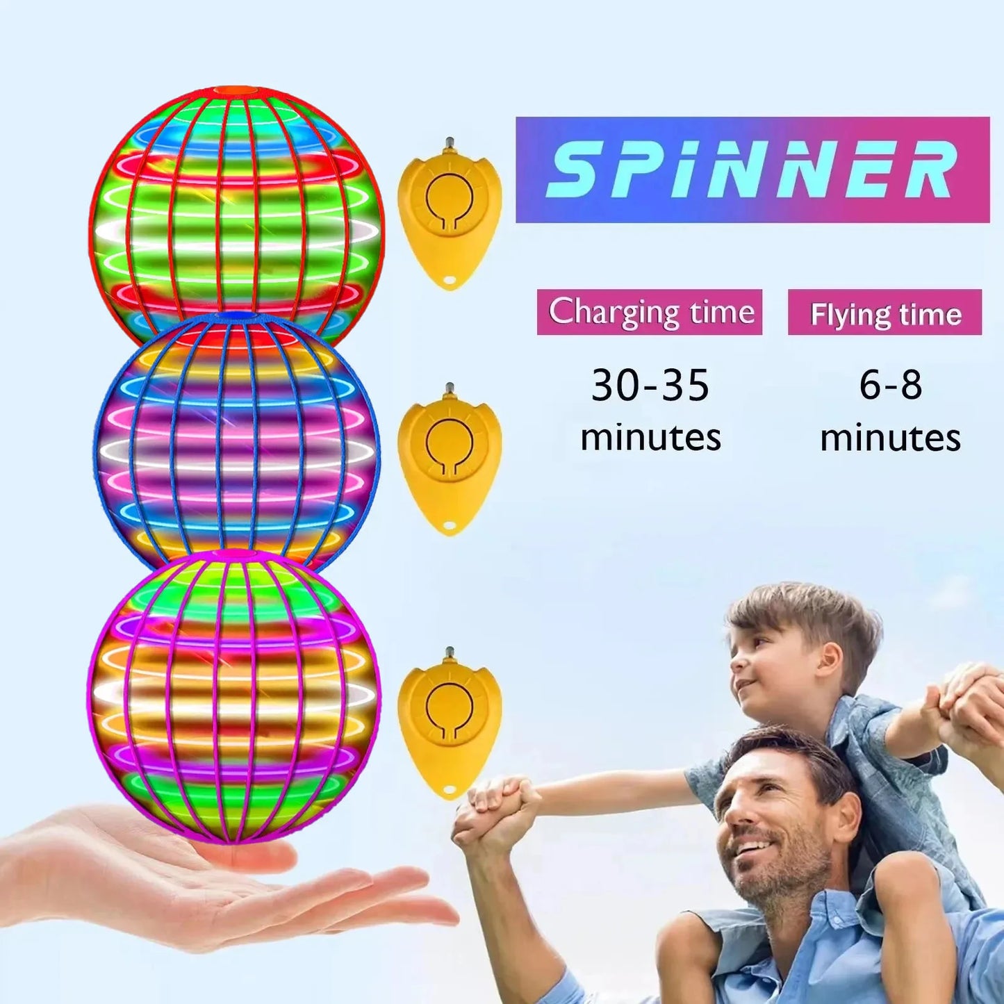Flying Ball Boomerang Flyorb Magic With LED Lights Drone Hover Ball