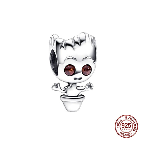 New S925 sterling silver Disney Mickey Mouse pendant bead suitable Fit