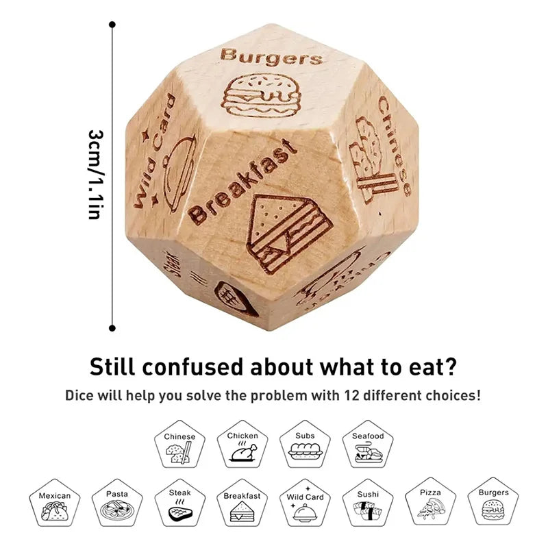 Dice for Her Him Couples Gift Ideas Food Decision Dice Games Christmas