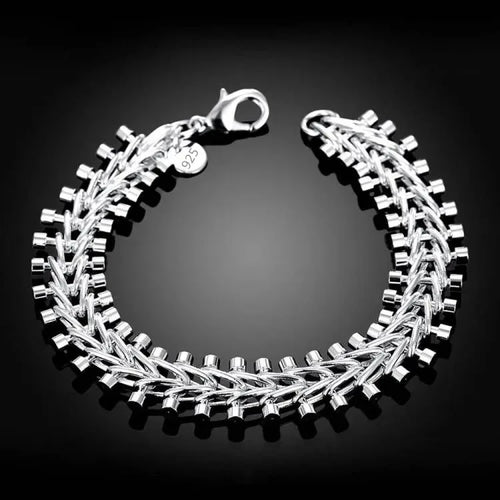 Fine 925 Sterling Silver Noble Nice Chain Solid Bracelet for Women Men