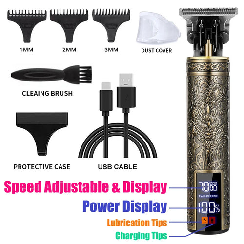 Vintage Hair Clipper USB Charging Hair Cutting Machine Electric Hair