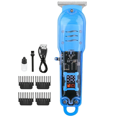 Transparent Body Electric Hair Clipper Professional Trimmer USB