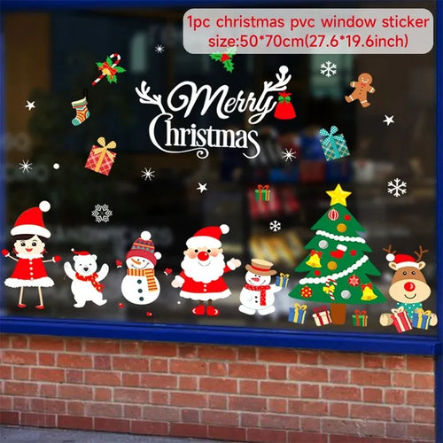 Christmas Window Sticker Merry Christmas Decorations For Home 2023
