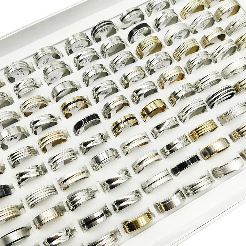20pcs/Lot Factory Wholesale Hot Mix Style Simple Stainless Steel