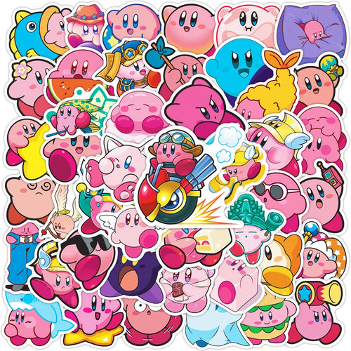 50PCS Game Kawaii Kirby Stickers Decals Classic Toys DIY Phone Luggage
