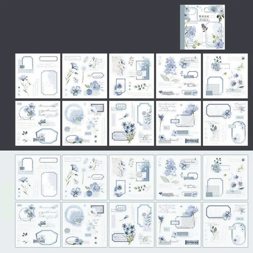 4Style 20pcs/book INS Floral Sticker Book Four Seasons Theme Cutting