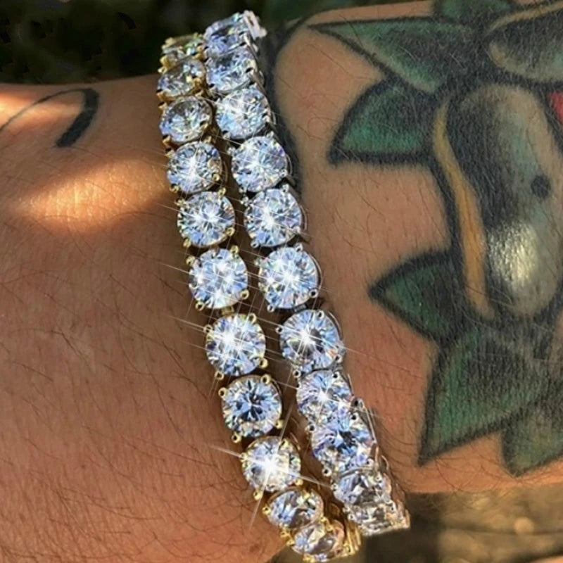 Silver Color 2.5/3/4/5mm Zircon Tennis Bracelet For Women Men Dazzling