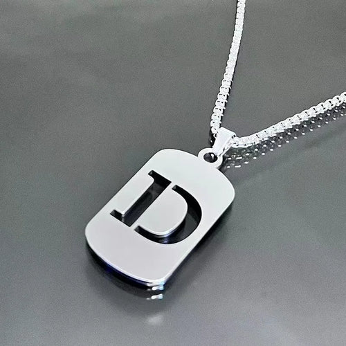 Stainless steel Men Women Pendant Necklace Hollow 26 Mother Without