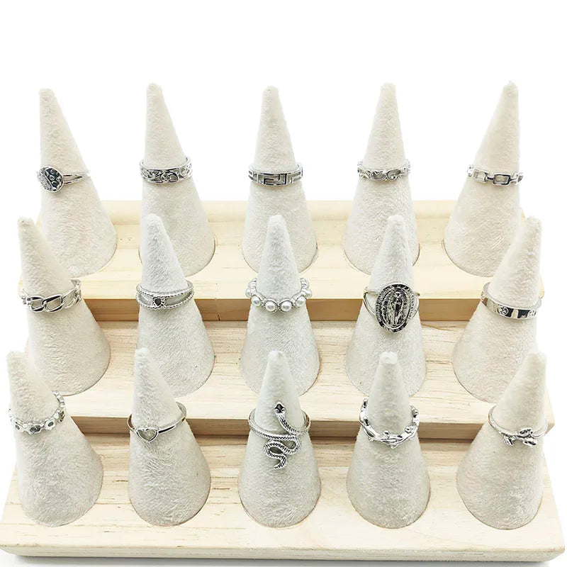 30pcs/Lot Mix Style Pearl Silver Color Finger Rings Animal Snake Chain
