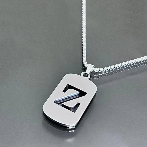 Stainless steel Men Women Pendant Necklace Hollow 26 Mother Without