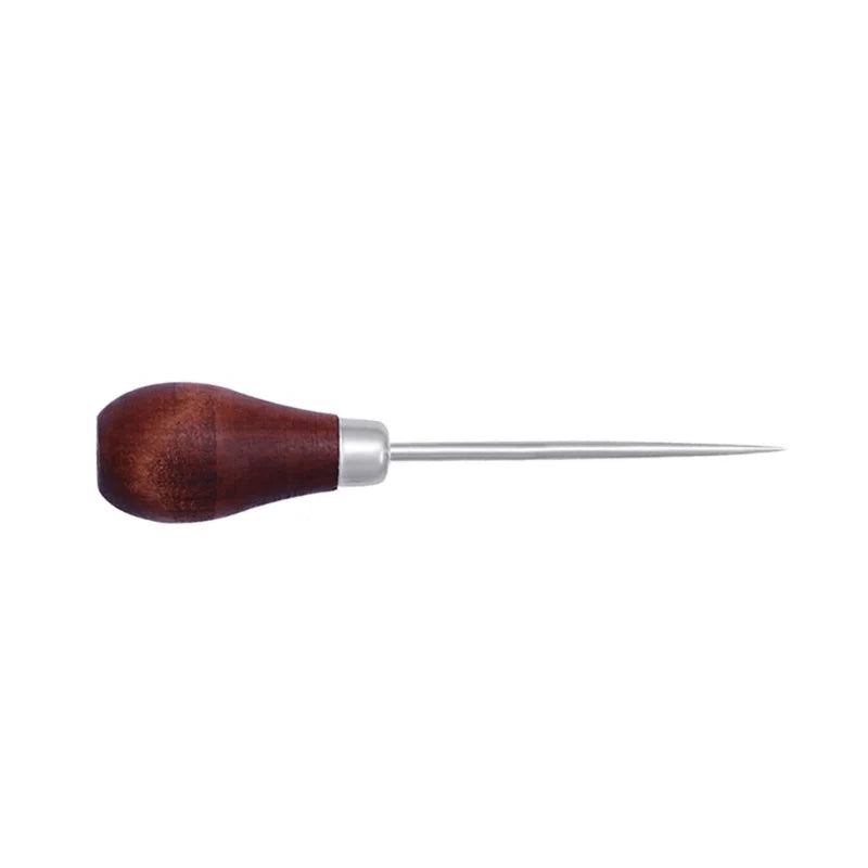 DIY Wooden Handle Awls Leather Tent Sewing Awl Shoes Repair Tool Hand