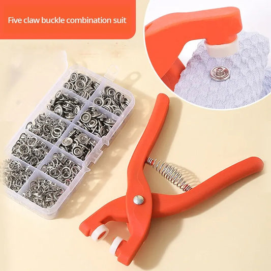 Snap Button Kit With Hand Pressure Pliers 50pcs Snaps , Metal Snaps