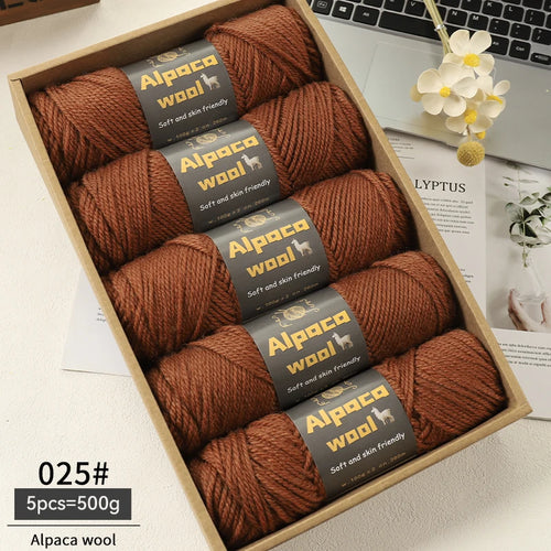 500g Alpaca Wool 245 Chunky Knitting Yarn Multi-Color Autumn and