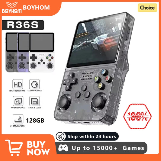 128GB/64GB R36S Retro Handheld Video Game Console Linux System 3.5