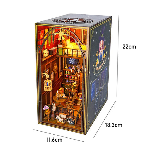 DIY Book Nook Shelf Insert Kit 3D Wooden Puzzle Doll House Assembly