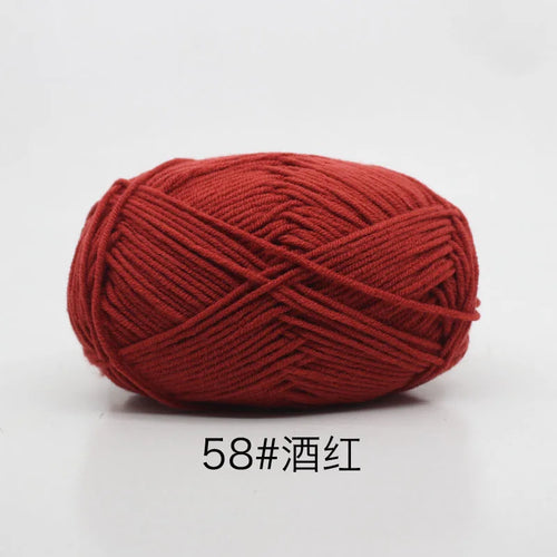 40-50g/Set 4ply Milk Cotton(80%) Knitting Yarn Needlework Dyed Lanas
