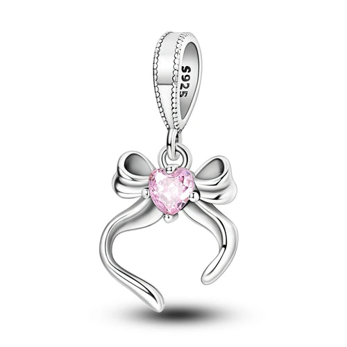 Charms Beads 925 Sterling Silver Tree of Life Peach Heart Sweet Love