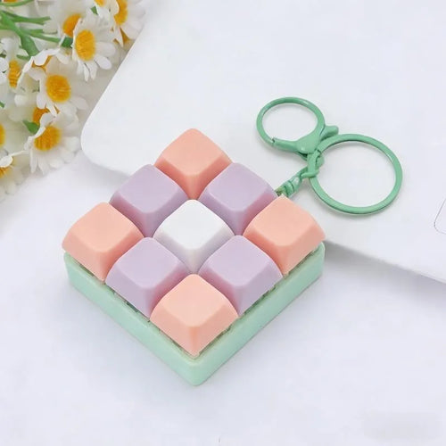 9 Keys Keyboard Keychain Stress-Relief Toys Clicking Keyboard Toy DIY