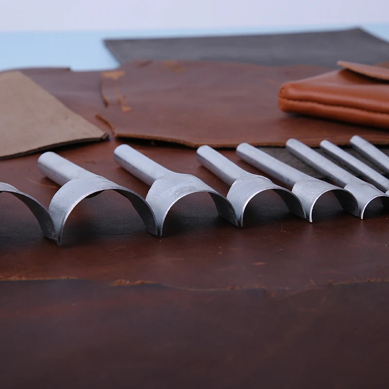 KRABALL 3-50mm Leather Cutter Half Round Punch DIY Leather Cowhide