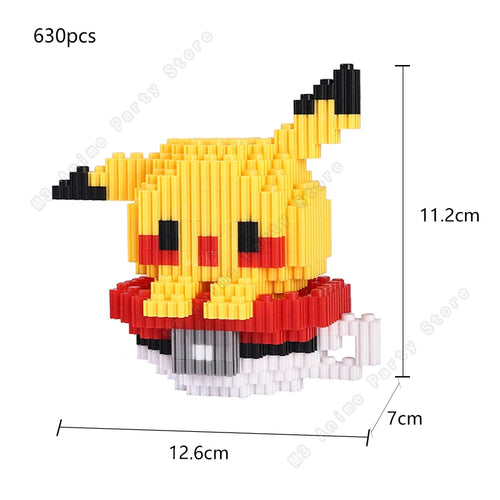 Pokemon Building Blocks Set Pikachu Bricks Block Assembling Micro