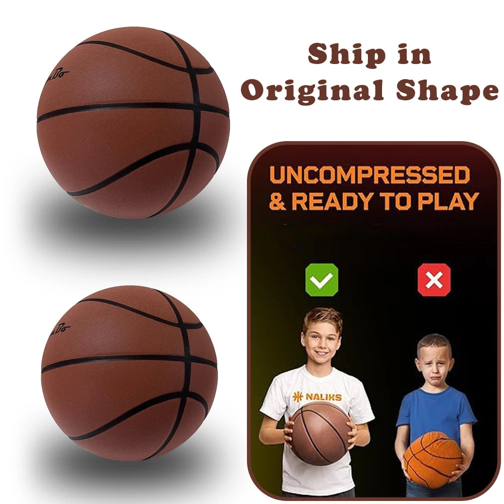 Silent Basketball Size 7#(29.5")6#/5# Dribbling Indoor Grooved Airless