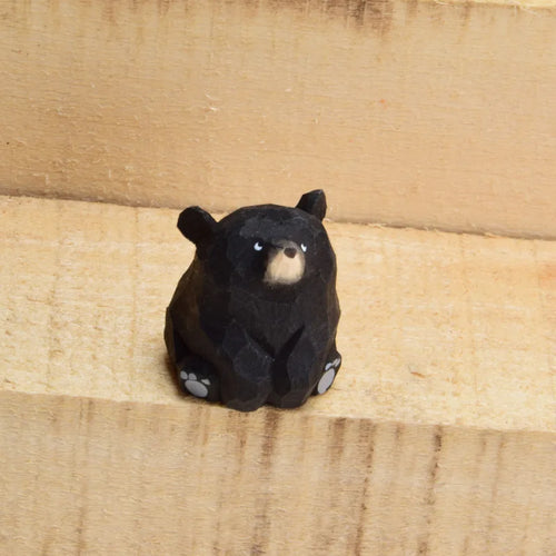 Wooden Bear Miniature Polar Bear Crafts Ornaments Cute Mini Solid Wood