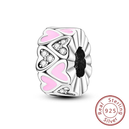 Fit Original Charms Beads 925 Sterling Silver Clip Charms Zircon