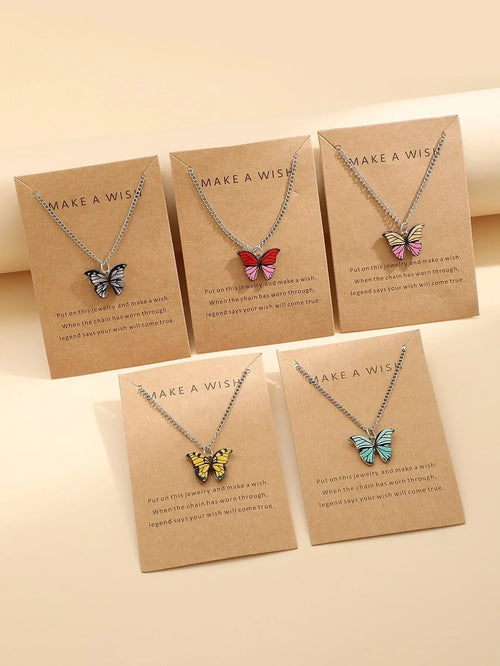 5Pcs/Set Fashion Vintage Style Women Necklace Set New Butterfly