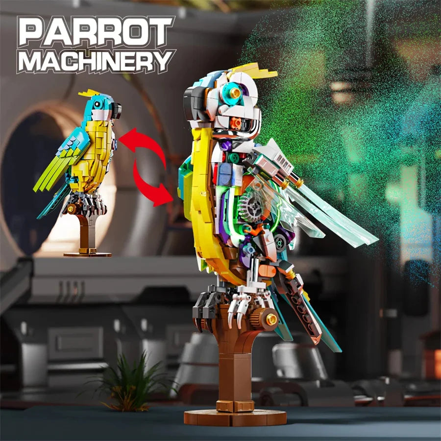Mechanical Shark Building Set, Sea Life Crocodile Parrot Mantis