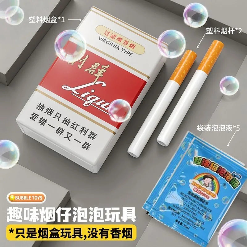Funny Creative Cigarette Toy Case with Bubble Liquid Metal Smoking