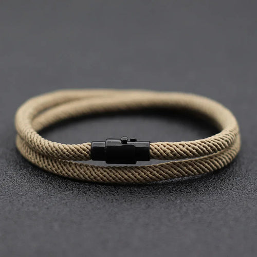 New Minimalist Men Rope Bracelet Double Layer Survival Braclet Homme