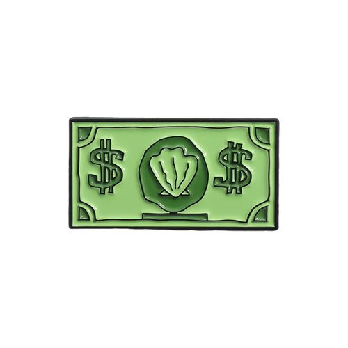 Green USD Symbol Enamel Pin Custom Wealth Money Cartoon Cute Anime