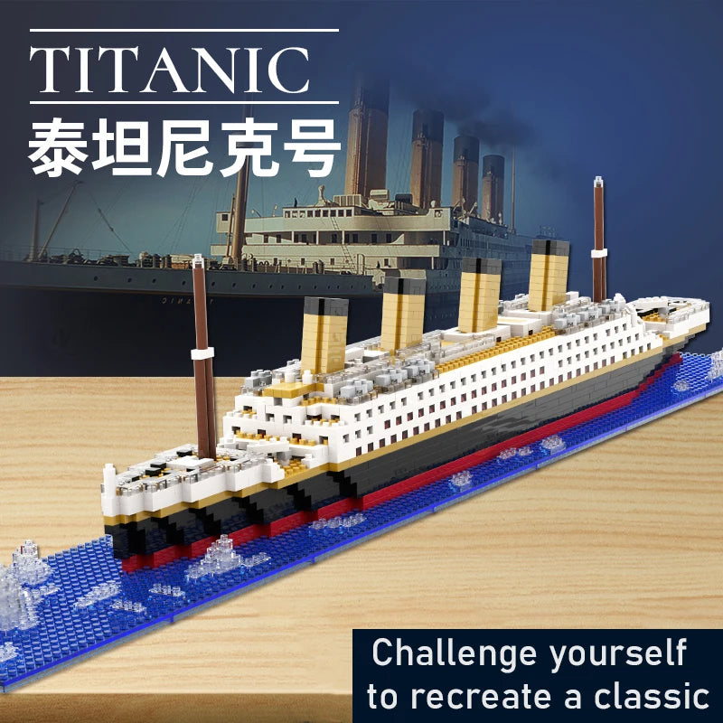 Small Particle Building Block Assembly Toy Titanic Giant Boy Girl