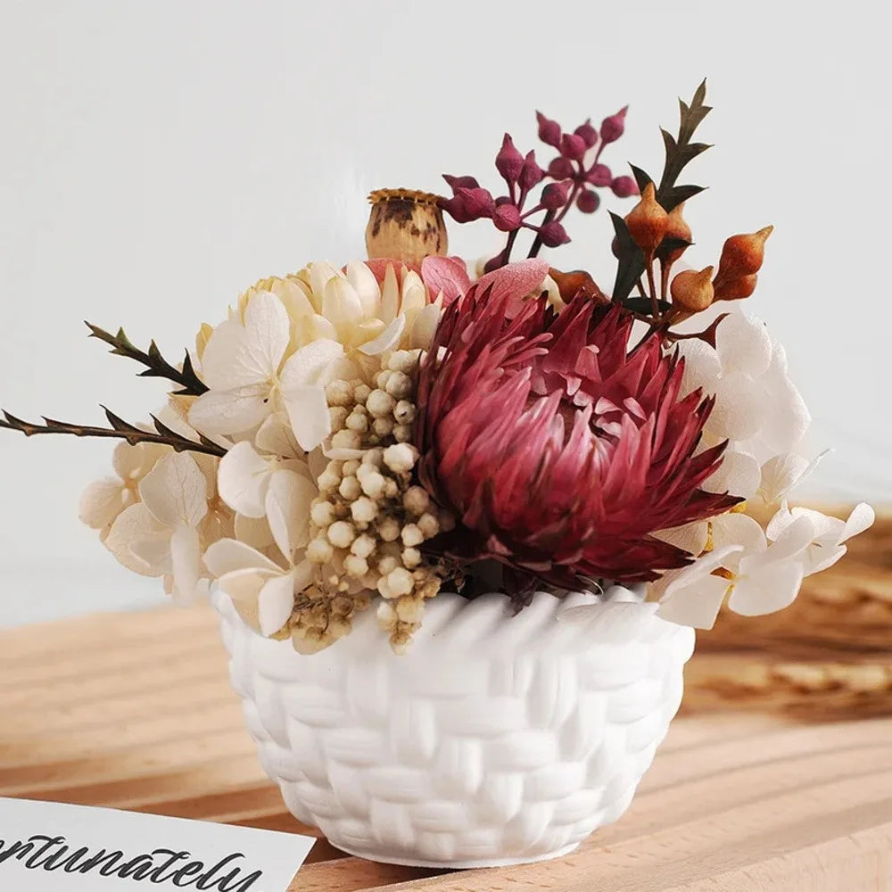 Woven Basket Flowerpot Silicone Mold DIY Handmade Candle Cup Plaster
