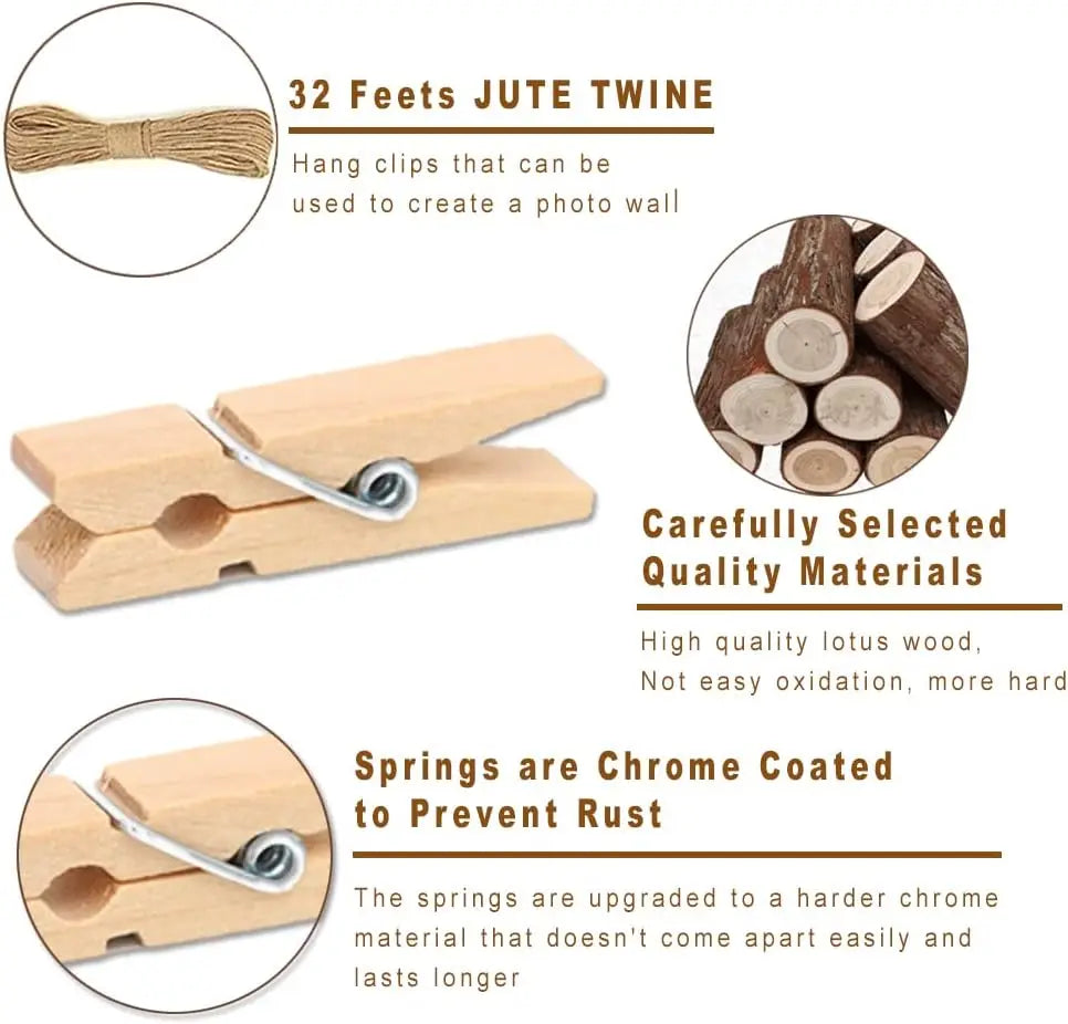 10/20/50 mini wood clothespins, 1-inch small craft wood clips, free