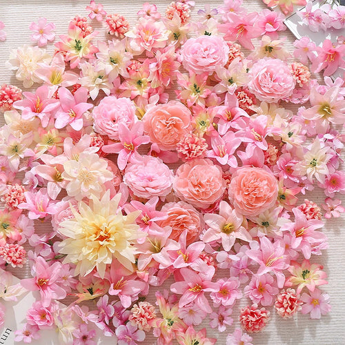 3-10cm Artificial Flower Head Mini Silk Artificial Rose Peony Daisy