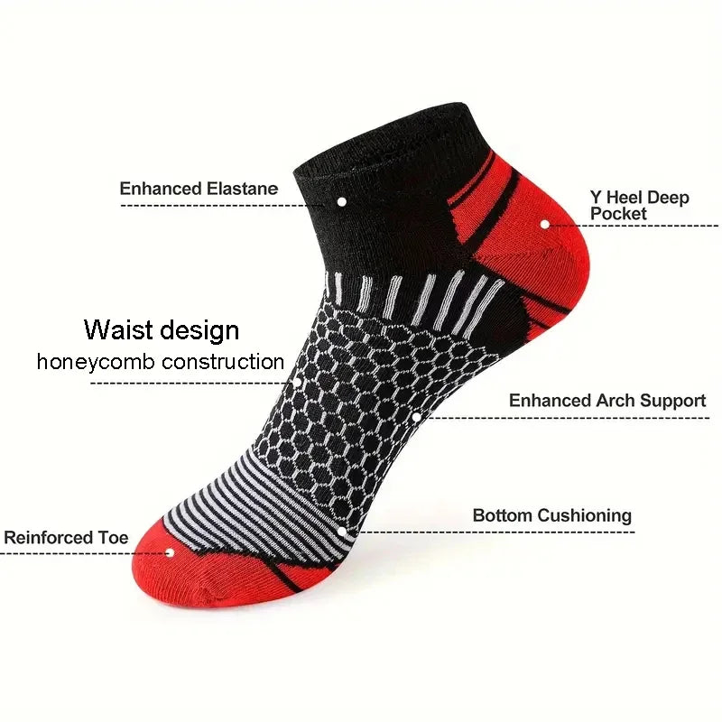 6 Pairs High Qualit Athletic Socks Men's Ankle Socks Running Cyclling