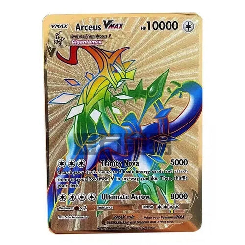 Pokemon Metal Card 10000 Points Arceus Charizard Super Card Golden