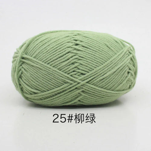 40-50g/Set 4ply Milk Cotton(80%) Knitting Yarn Needlework Dyed Lanas